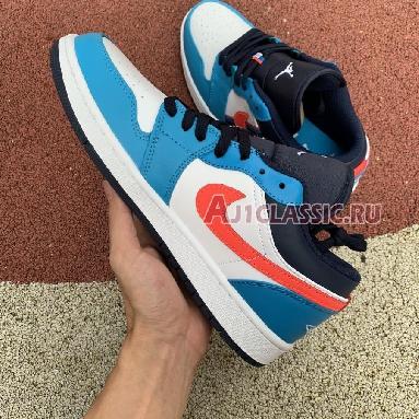 Air Jordan 1 Low Game Time CV4892-100 White/Flash Crimson/Comet Blue Sneakers