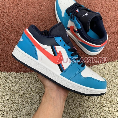 Air Jordan 1 Low Game Time CV4892-100 White/Flash Crimson/Comet Blue Sneakers