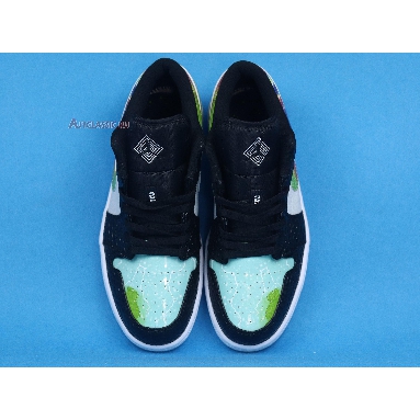 Air Jordan 1 Low Galaxy CW7309-090 White/Black/Multi-Color Mens Womens Shoes