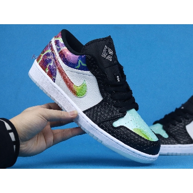 Air Jordan 1 Low Galaxy CW7309-090 White/Black/Multi-Color Sneakers