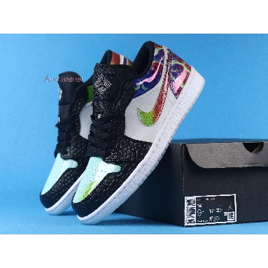 Air Jordan 1 Low Galaxy CW7309-090 White/Black/Multi-Color Sneakers