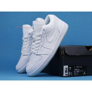 Air Jordan 1 Low Retro White 309192-111 White/White-Metallic Silver Mens Womens Shoes