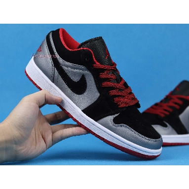 Air Jordan 1 Retro Low Dark Grey Black 553558-002 Black/Gym Red-Dark Grey Mens Womens Shoes