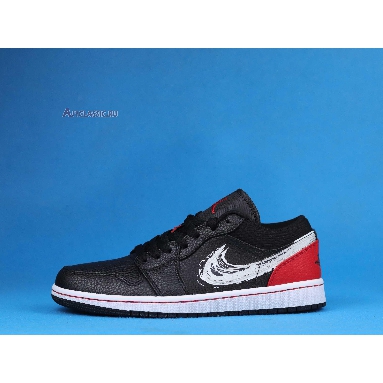 Air Jordan 1 Low Brushstroke Swoosh - Black Red DA4659-001 Brushstroke Swoosh - Black Red Mens Womens Shoes