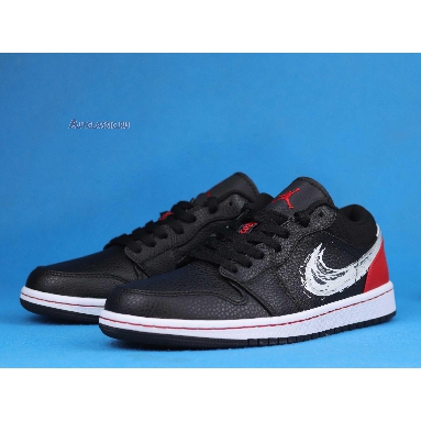 Air Jordan 1 Low Brushstroke Swoosh - Black Red DA4659-001 Brushstroke Swoosh - Black Red Mens Womens Shoes