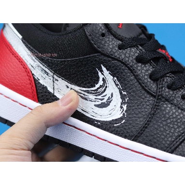 Air Jordan 1 Low Brushstroke Swoosh - Black Red DA4659-001 Brushstroke Swoosh - Black Red Mens Womens Shoes