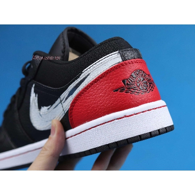 Air Jordan 1 Low Brushstroke Swoosh - Black Red DA4659-001 Brushstroke Swoosh - Black Red Mens Womens Shoes