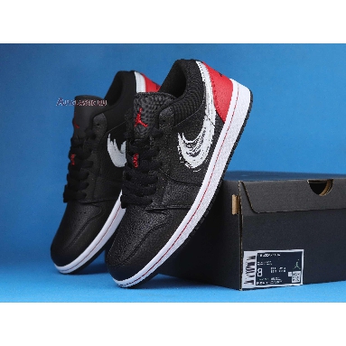 Air Jordan 1 Low Brushstroke Swoosh - Black Red DA4659-001 Brushstroke Swoosh - Black Red Mens Womens Shoes