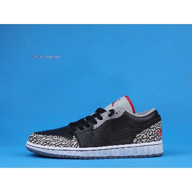 Air Jordan 1 Phat Low Black Cement 350571-061 Black/Varsity Red-White-Cement Grey Mens Womens Shoes