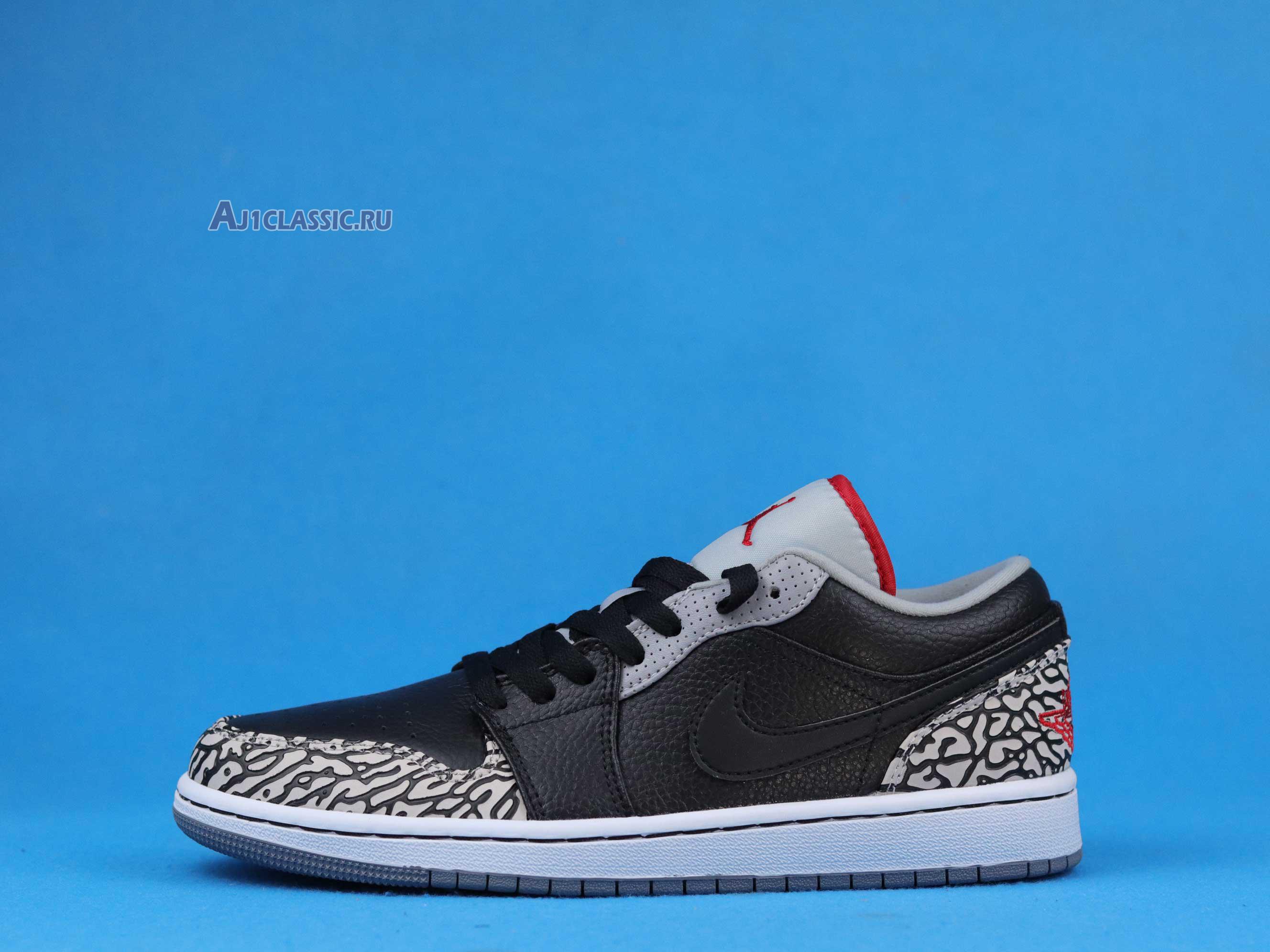 New Air Jordan 1 Phat Low "Black Cement" 350571-061 Shoes