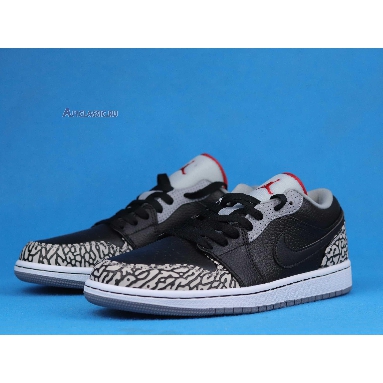 Air Jordan 1 Phat Low Black Cement 350571-061 Black/Varsity Red-White-Cement Grey Mens Womens Shoes