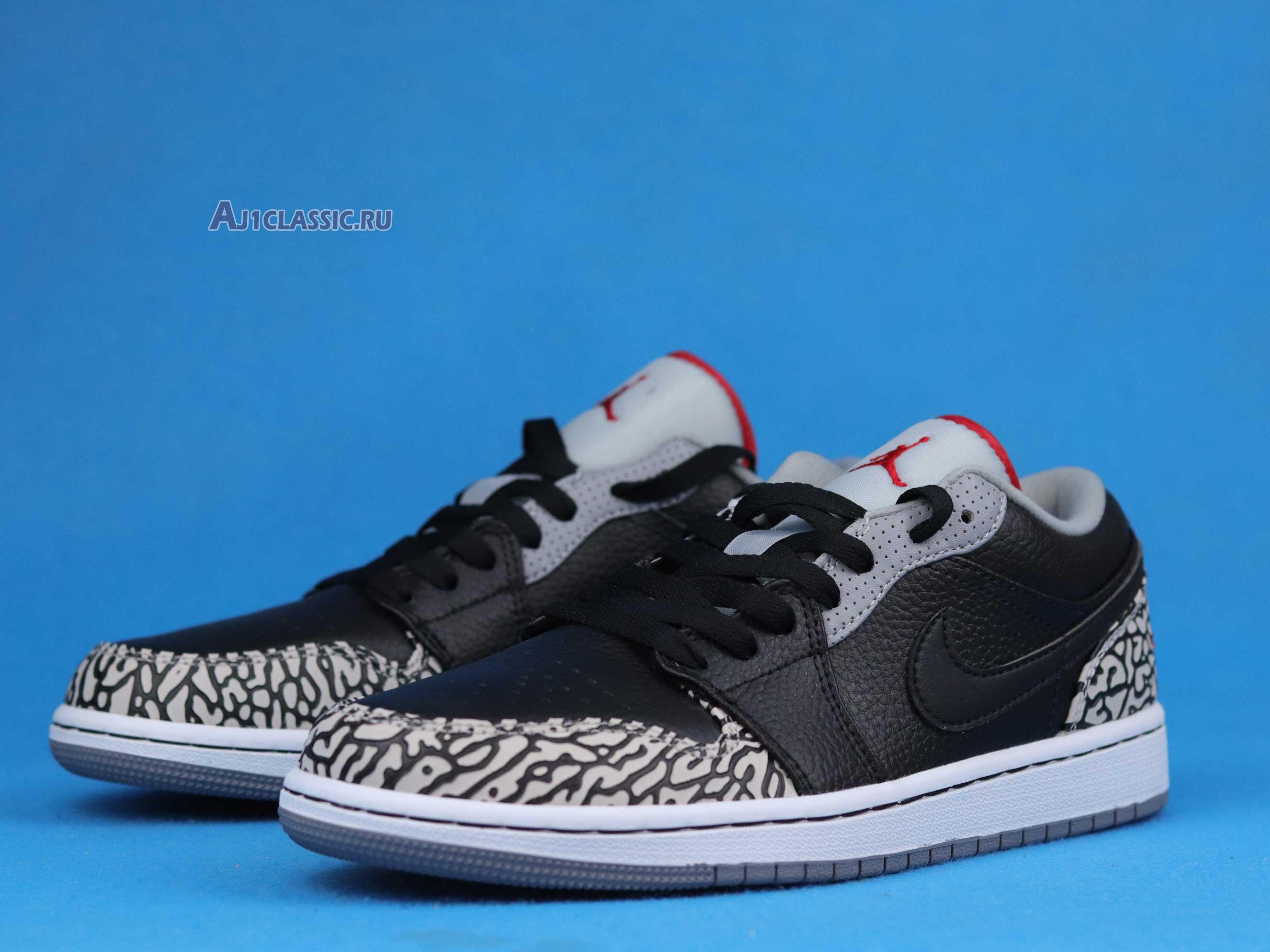 New Air Jordan 1 Phat Low "Black Cement" 350571-061 Shoes