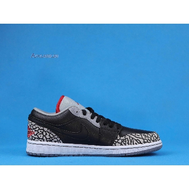 Air Jordan 1 Phat Low Black Cement 350571-061 Black/Varsity Red-White-Cement Grey Mens Womens Shoes