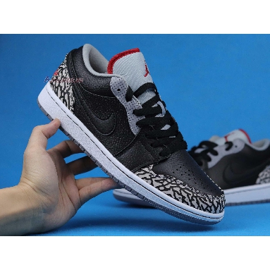 Air Jordan 1 Phat Low Black Cement 350571-061 Black/Varsity Red-White-Cement Grey Mens Womens Shoes