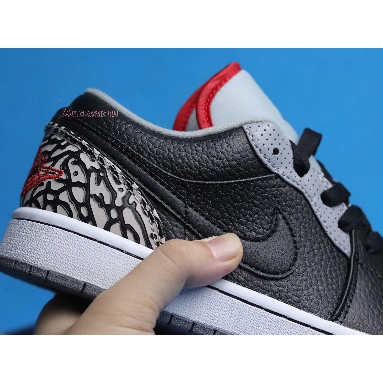 Air Jordan 1 Phat Low Black Cement 350571-061 Black/Varsity Red-White-Cement Grey Mens Womens Shoes