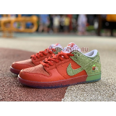 Nike SB Dunk Low Strawberry Cough CW7093-601 University Red/Spinach Green-Magic Ember Mens Womens Shoes