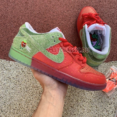 Nike SB Dunk Low Strawberry Cough CW7093-601 University Red/Spinach Green-Magic Ember Mens Womens Shoes