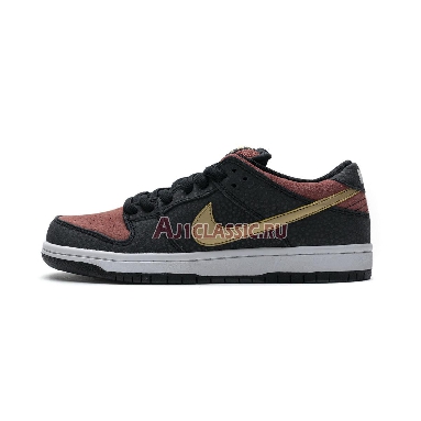 Nike Dunk Low Premium SB QS Walk Of Fame 504750-076 Black/Metallic Gold/Red Mens Womens Shoes