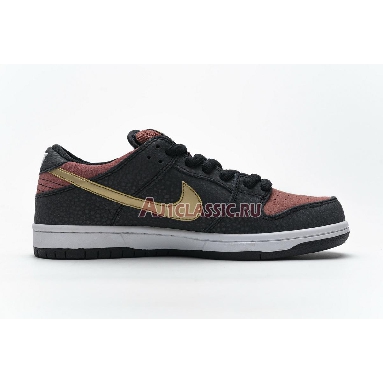 Nike Dunk Low Premium SB QS Walk Of Fame 504750-076 Black/Metallic Gold/Red Mens Womens Shoes