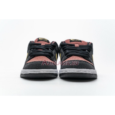 Nike Dunk Low Premium SB QS Walk Of Fame 504750-076 Black/Metallic Gold/Red Mens Womens Shoes