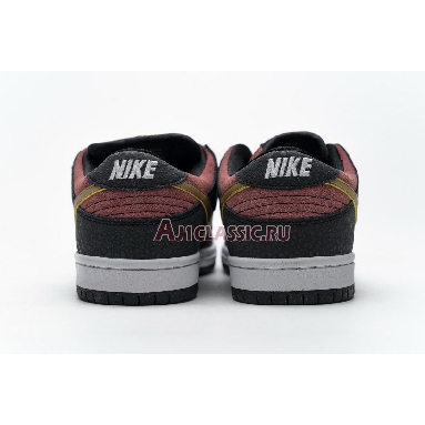 Nike Dunk Low Premium SB QS Walk Of Fame 504750-076 Black/Metallic Gold/Red Mens Womens Shoes