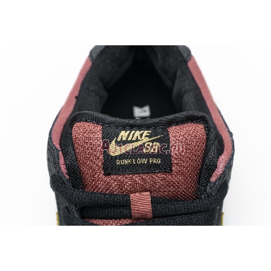 Nike Dunk Low Premium SB QS Walk Of Fame 504750-076 Black/Metallic Gold/Red Mens Womens Shoes