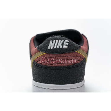 Nike Dunk Low Premium SB QS Walk Of Fame 504750-076 Black/Metallic Gold/Red Mens Womens Shoes