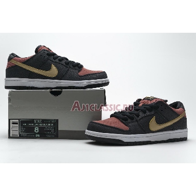 Nike Dunk Low Premium SB QS Walk Of Fame 504750-076 Black/Metallic Gold/Red Mens Womens Shoes