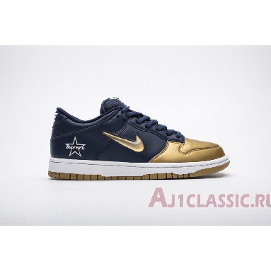 Supreme x Nike Dunk SB Low QS Metallic Gold CK3480-700 Metallic Gold/Metallic Gold/Navy/White Sneakers