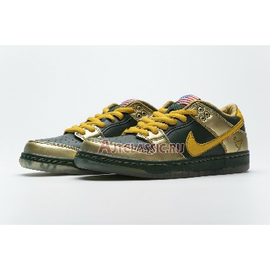 Nike Dunk Pro Low SB Doernbecher 2018 BV8740-377 Fir/University Gold-Metallic Gold Mens Womens Shoes