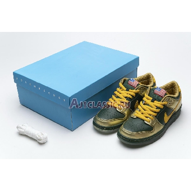 Nike Dunk Pro Low SB Doernbecher 2018 BV8740-377 Fir/University Gold-Metallic Gold Mens Womens Shoes