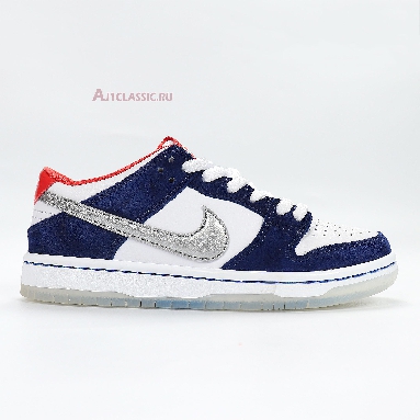 Nike SB Dunk Low Pro Ishod Wair QS 839685-416 Deep Royal Blue/Metallic Silver-University Red-Metallic Silver Mens Womens Shoes