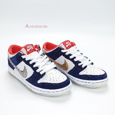 Nike SB Dunk Low Pro Ishod Wair QS 839685-416 Deep Royal Blue/Metallic Silver-University Red-Metallic Silver Mens Womens Shoes