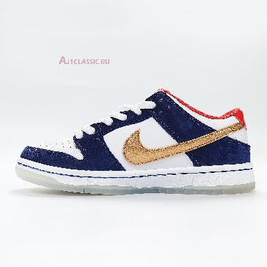 Nike SB Dunk Low Pro Ishod Wair QS 839685-416 Deep Royal Blue/Metallic Silver-University Red-Metallic Silver Mens Womens Shoes