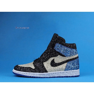 Surgeon Crafts fragment design x Air Jordan 1 Glitter CK5566-400 White/Black/Blue Mens Womens Shoes