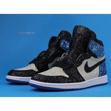 Surgeon Crafts fragment design x Air Jordan 1 Glitter CK5566-400 White/Black/Blue Mens Womens Shoes