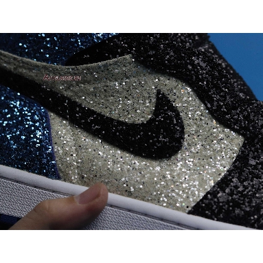 Surgeon Crafts fragment design x Air Jordan 1 Glitter CK5566-400 White/Black/Blue Sneakers