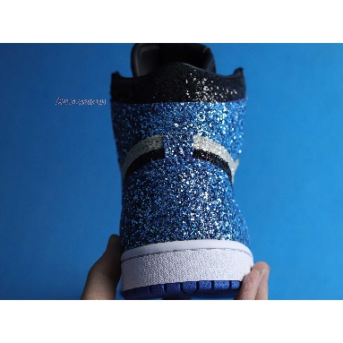 Surgeon Crafts fragment design x Air Jordan 1 Glitter CK5566-400 White/Black/Blue Mens Womens Shoes