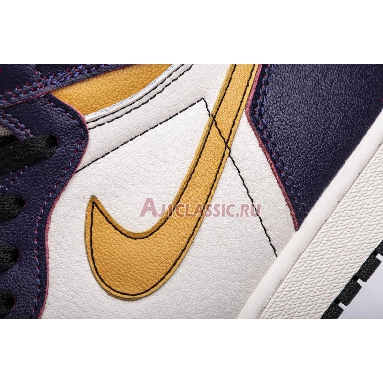 Air Jordan 1 Retro High SB LA To Chicago CD6578-507 Court Purple/Sail-University Gold-Black Sneakers