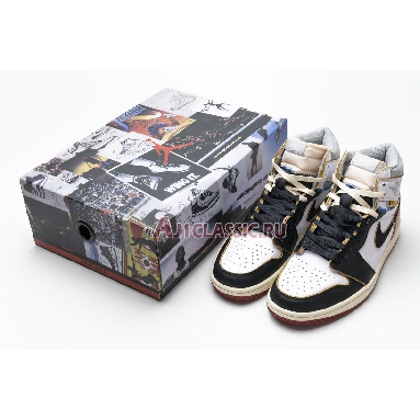 Union LA x Air Jordan 1 Retro High NRG Black Toe BV1300-106 White/Black/Varsity Red/Wolf Grey Mens Womens Shoes