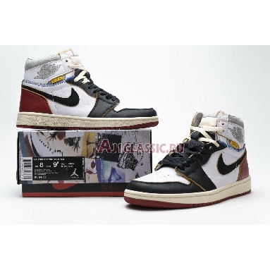 Union LA x Air Jordan 1 Retro High NRG Black Toe BV1300-106 White/Black/Varsity Red/Wolf Grey Mens Womens Shoes