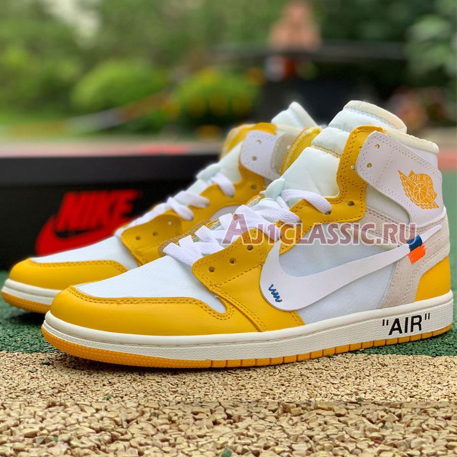 New Off-White x Air Jordan 1 Retro High OG "Canary Yellow" AQ0818-149 Shoes