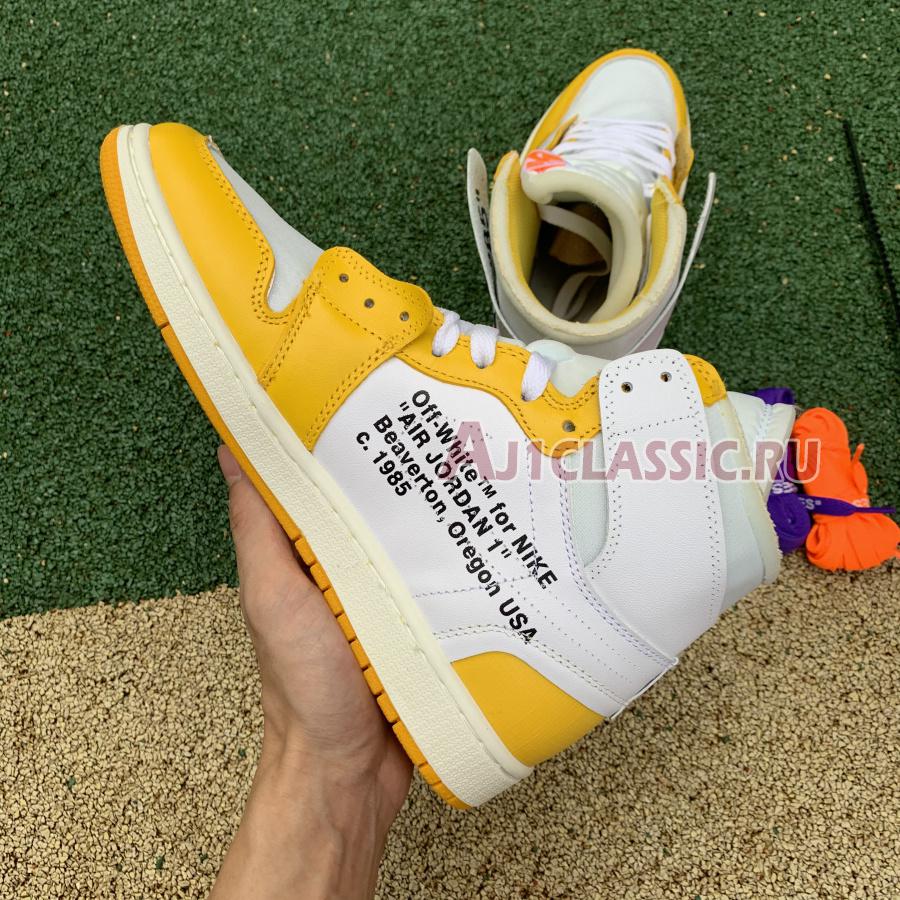 New Off-White x Air Jordan 1 Retro High OG "Canary Yellow" AQ0818-149 Shoes