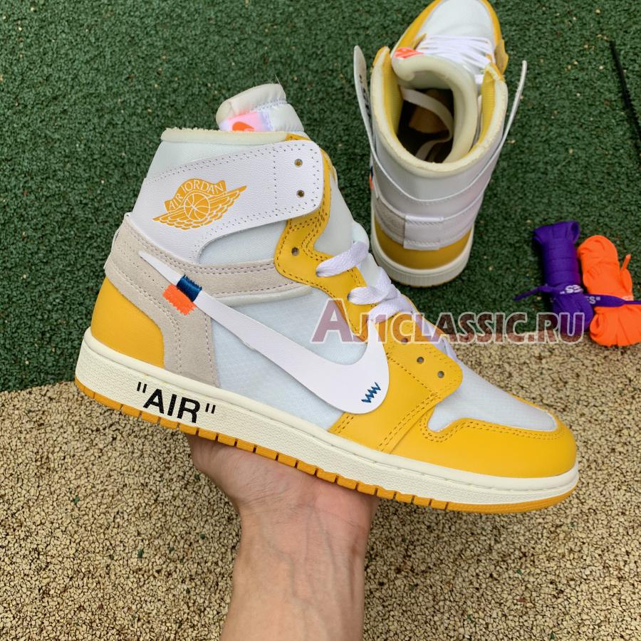 New Off-White x Air Jordan 1 Retro High OG "Canary Yellow" AQ0818-149 Shoes