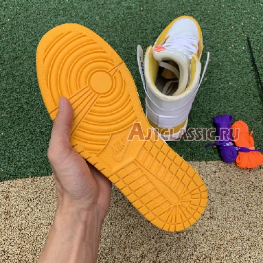 Off-White x Air Jordan 1 Retro High OG Canary Yellow AQ0818-149 White/Dark Powder Yellow/Cone Mens Womens Shoes