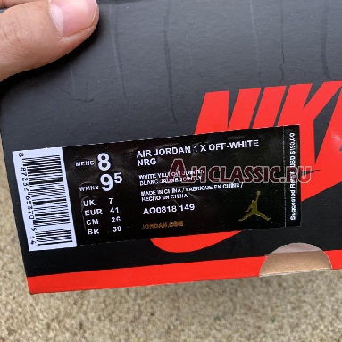 Off-White x Air Jordan 1 Retro High OG Canary Yellow AQ0818-149 White/Dark Powder Yellow/Cone Mens Womens Shoes