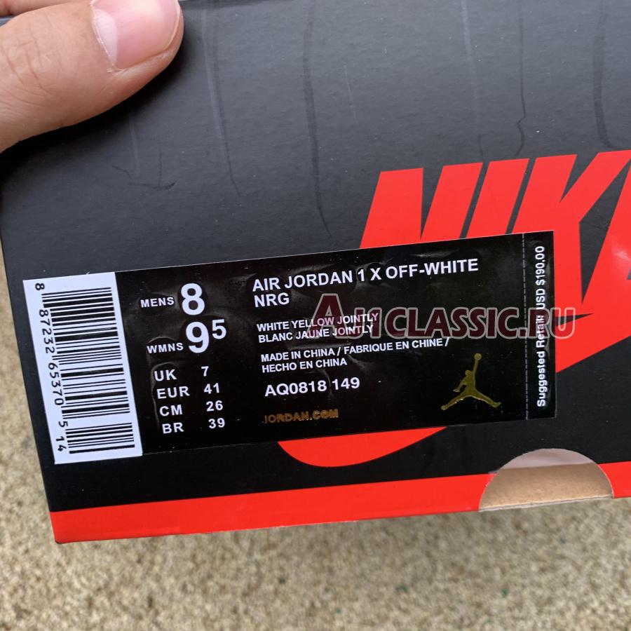 New Off-White x Air Jordan 1 Retro High OG "Canary Yellow" AQ0818-149 Shoes