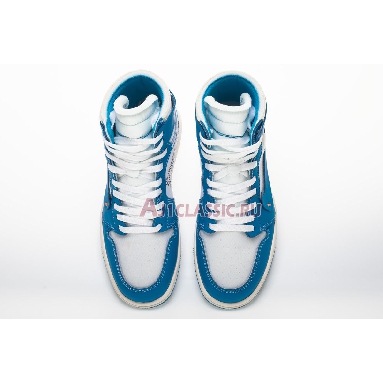 Off-White x Air Jordan 1 Retro High OG UNC AQ0818-148-2 White/Dark Powder Blue-Cone Mens Womens Shoes