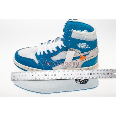 Off-White x Air Jordan 1 Retro High OG UNC AQ0818-148-2 White/Dark Powder Blue-Cone Mens Womens Shoes