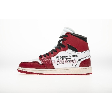 Off-White x Air Jordan 1 Retro High OG Chicago AA3834-101 White/Black-Varsity Red-Black Mens Womens Shoes